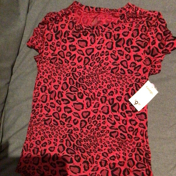 George Red Animal Print Tee - Picture 1 of 3